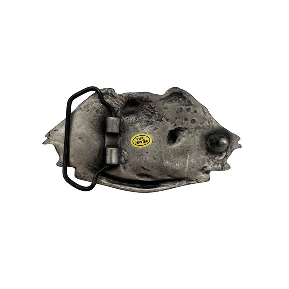 Born To Ride Eagle Belt Buckle Pewter Red Banner 4" x 2" Vintage Heavy Duty - Picture 3 of 4